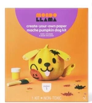 Lot of 3 Mondo Llama Paper Mache Pumpkin Dog Craft Kit Halloween Kids DIY New